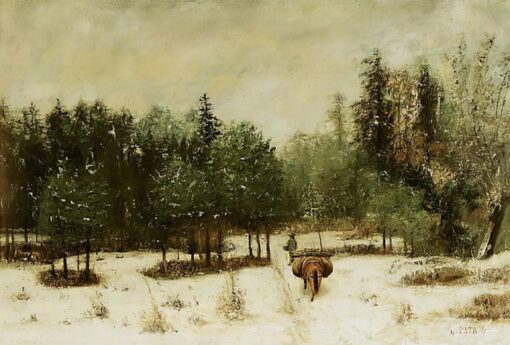 Entrada da floresta no inverno. Efeito de neve – Gustave Courbet Gustave Courbet Master Apollon