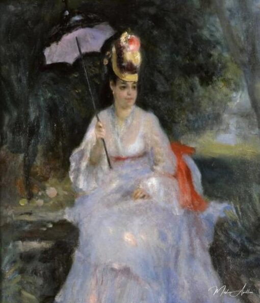 Mulher com um guarda-sol sentada em um jardim – Pierre-Auguste Renoir Pierre-Auguste Renoir Master Apollon 2