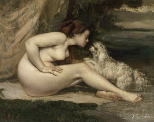 Mulher nua com cachorro – Gustave Courbet Gustave Courbet Master Apollon