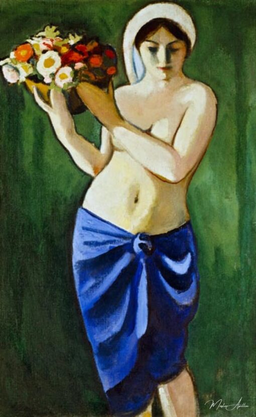 Mulher, segurando um buquê de flores – August Macke August Macke Master Apollon 2