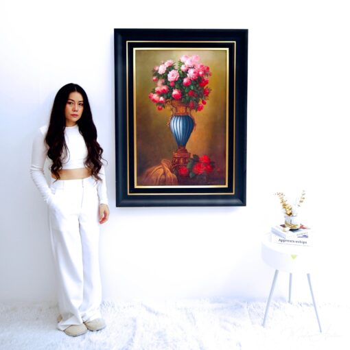 Flores em um Vaso Antigo | 60 x 90 cm Pintura Original à Venda Master Apollon 3