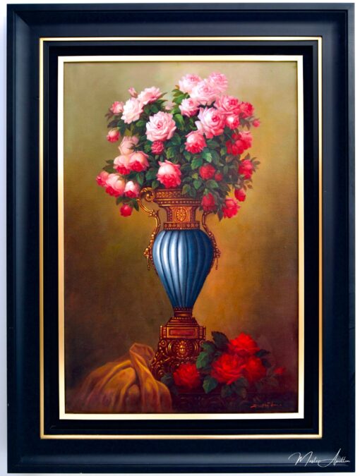 Flores em um Vaso Antigo | 60 x 90 cm Pintura Original à Venda Master Apollon 5
