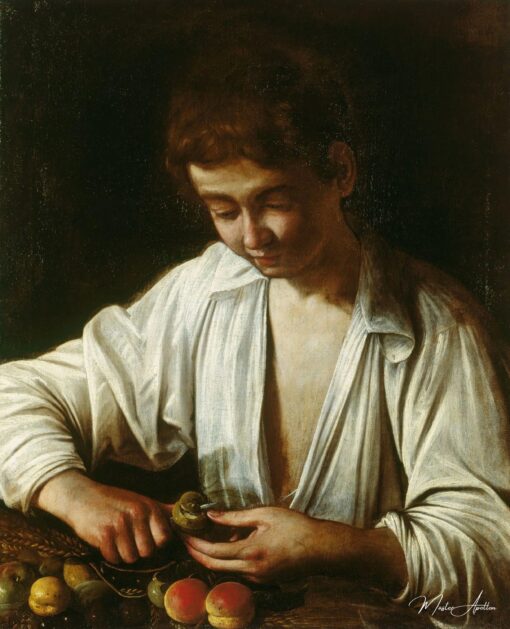 Garçom descascando uma fruta c.1593 – Caravaggio Caravaggio Master Apollon
