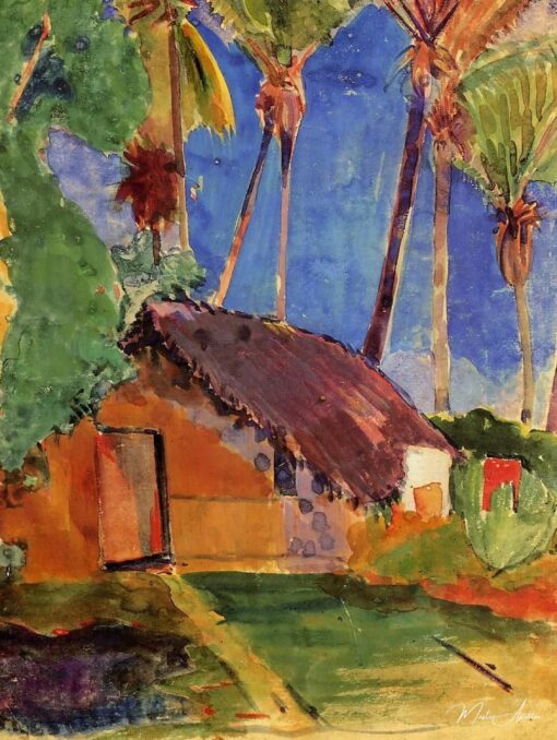 Cabana de palha sob os palmeiras – Paul Gauguin Paul Gauguin Master Apollon