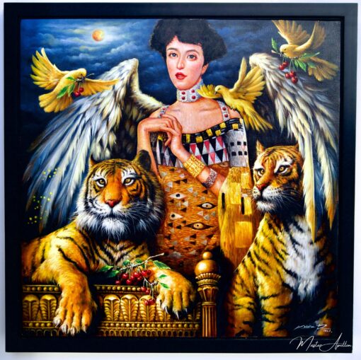 Inspiração de Adele Bloch-Bauer | 80 x 80 cm Pintura Original à Venda Master Apollon 4