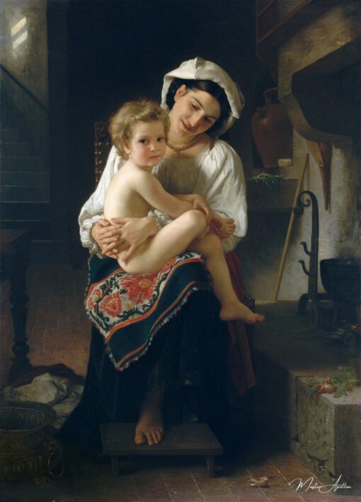 Jovem mãe olhando para seu filho – William Bouguereau William Bouguereau Master Apollon