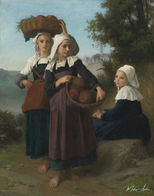 Jovens meninas de Fouesnant voltando do mercado – William Bouguereau William Bouguereau Master Apollon