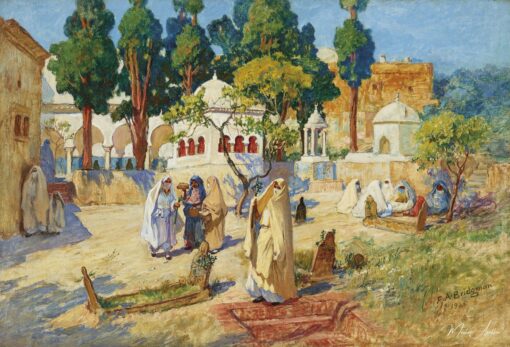 Jornada da Mulher Árabe no Cemitério, Bou-Kobrine – Frederick Arthur Bridgman Frederick Arthur Bridgman Master Apollon