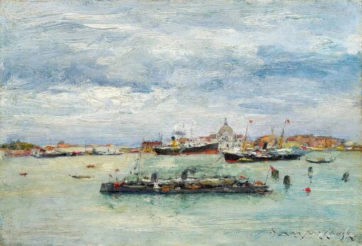 Dia Cinza na Lagoa (Um Barco de Passageiros — Veneza) – William Merritt Chase William Merritt Chase Master Apollon