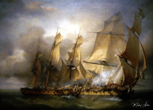 A corveta francesa Bayonnaise abordando o Hms Ambuscade durante a ação de 14 de dezembro de 1798 – Louis Philippe Crepin Louis-Philippe Crépin Master Apollon