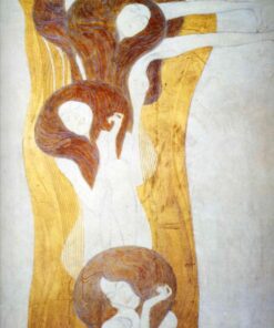 A frisa de Beethoven: A aspiração à felicidade encontra seu refúgio na poesia. Parede da direita, detalhe – Gustav Klimt Gustav Klimt Master Apollon