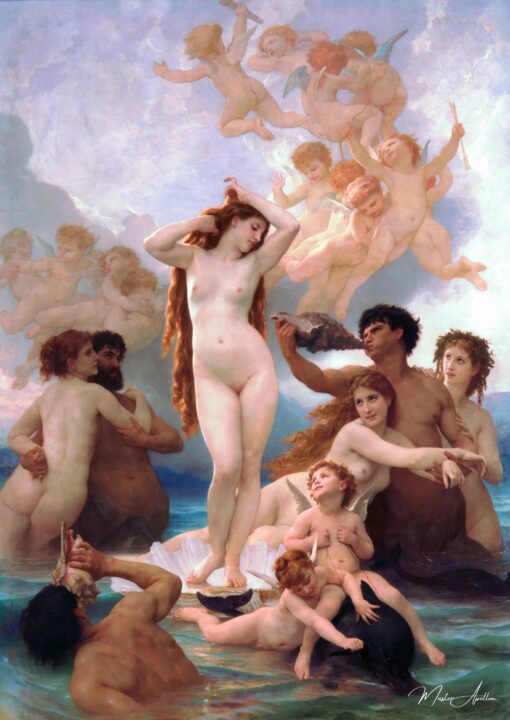 A Nascimento de Vênus – William Bouguereau Reprodução de arte popular Master Apollon