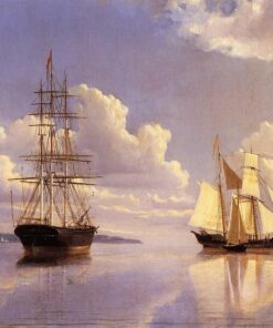 A rio Kennebec, à espera do vento e da maré, 1860 – William Bradford William Bradford Master Apollon