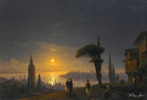 A Torre Galata ao Luar – Ivan Aïvazovski Ivan Konstantinovich Aivazóvski Master Apollon