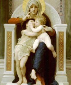 A Virgem, Jesus e São João Batista de William Bouguereau Reprodução de arte popular Master Apollon