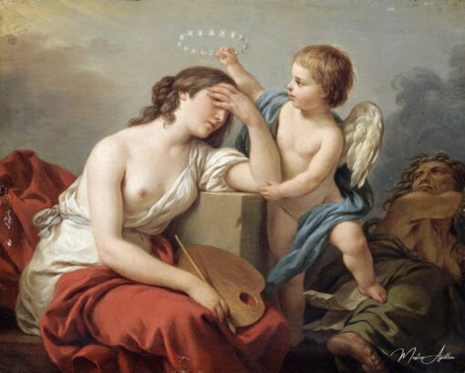 O Amor das Artes consola a Pintura dos escritos ridículos e envenenados de seus inimigos – Louis Jean François Lagrenée Louis Jean François Lagrenée Master Apollon