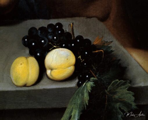 O Baco doente, detalhe dos pêssegos e das uvas – Caravaggio Caravaggio Master Apollon