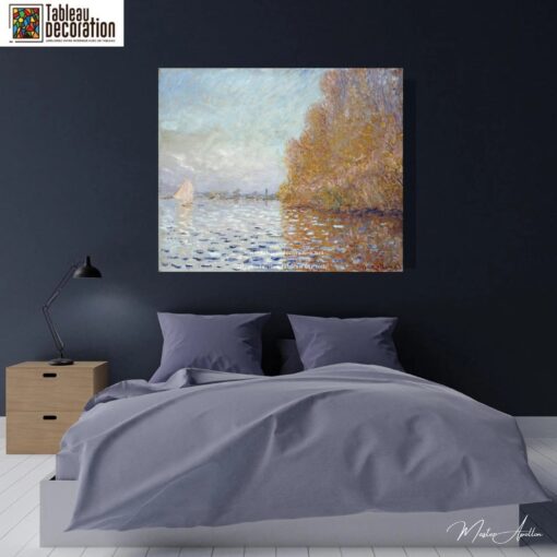 O Lago de Argenteuil com um Veleiro – Pintura de Monet Claude Monet Master Apollon 3