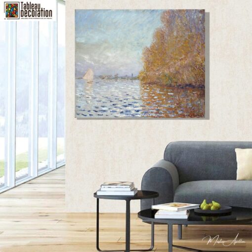 O Lago de Argenteuil com um Veleiro – Pintura de Monet Claude Monet Master Apollon 6