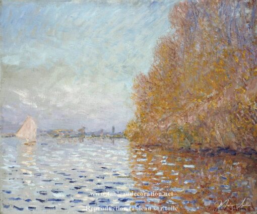 O Lago de Argenteuil com um Veleiro – Pintura de Monet Claude Monet Master Apollon