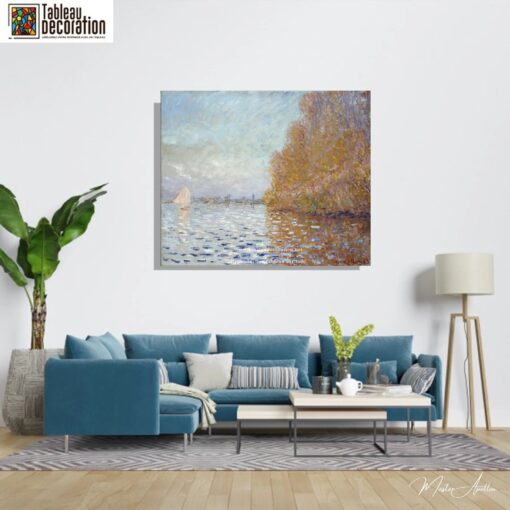 O Lago de Argenteuil com um Veleiro – Pintura de Monet Claude Monet Master Apollon 5