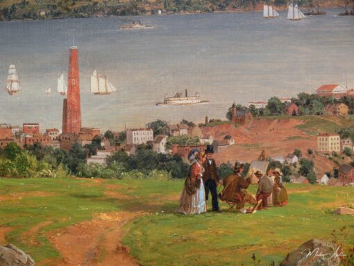 O estreito desde Staten Island (detalhe 2) – Jasper Francis Cropsey Jasper Francis Cropsey Master Apollon