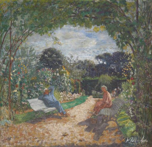 O título em português brasileiro é: “De manhã no jardim, Clos Cézanne – Édouard Vuillard Édouard Vuillard Master Apollon