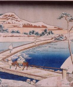 A ponte de pontões em Sano na província de Kozuka – Katsushika Hokusai Katsushika Hokusai Master Apollon