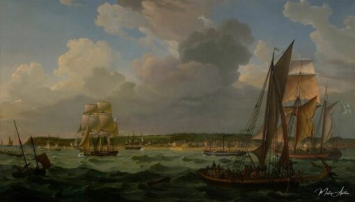 O porto do Havre por volta de 1824, visto do mar – Louis Philippe Crepin Louis-Philippe Crépin Master Apollon