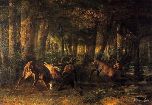 O Rut da Primavera – Combate de Cervos – Gustave Courbet Gustave Courbet Master Apollon