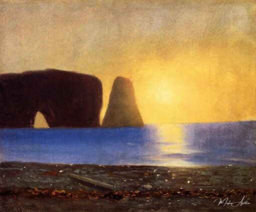 O sol se põe, rocher Percé, Gaspé, Québec, 1867 – William Bradford William Bradford Master Apollon