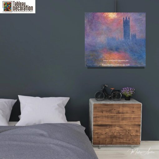 Londres, o Parlamento. Raio de sol na névoa – Pintura de Monet Claude Monet Master Apollon 3