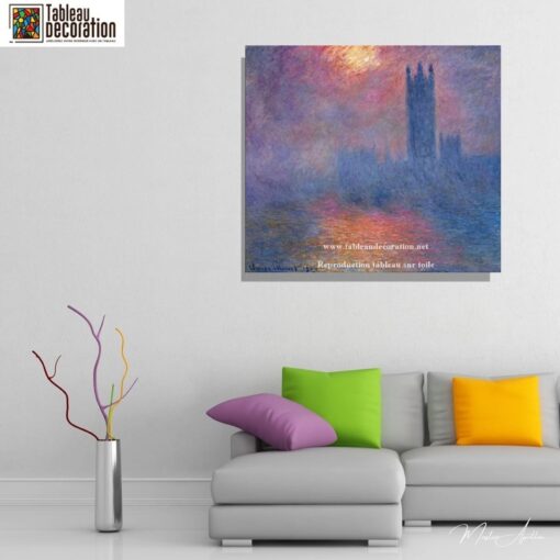 Londres, o Parlamento. Raio de sol na névoa – Pintura de Monet Claude Monet Master Apollon 5