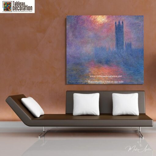 Londres, o Parlamento. Raio de sol na névoa – Pintura de Monet Claude Monet Master Apollon 6