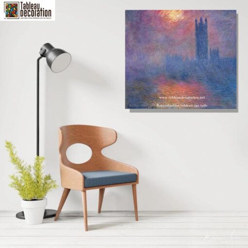 Londres, o Parlamento. Raio de sol na névoa – Pintura de Monet Claude Monet Master Apollon 4