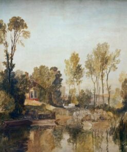 Casa à beira do rio com árvores e ovelhas – William Turner William Turner Master Apollon