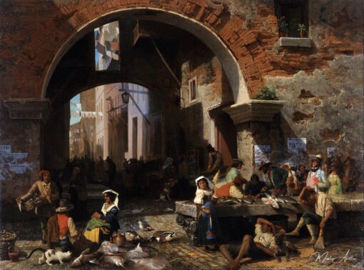 Mercado de Peixes Romano. Arco de Otávio – Albert Bierstadt Albert Bierstadt Master Apollon