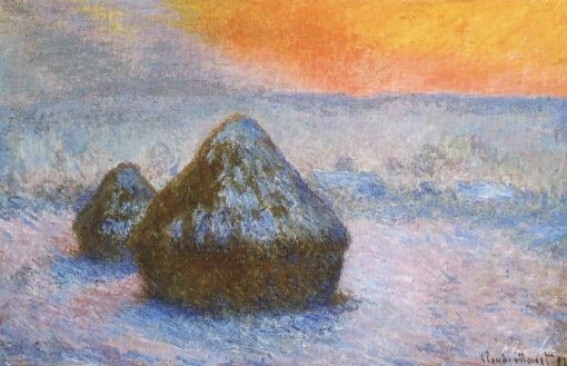 Meules (crepúsculo, efeito de neve) – Claude Monet As pedras de moinho de Claude Monet Master Apollon