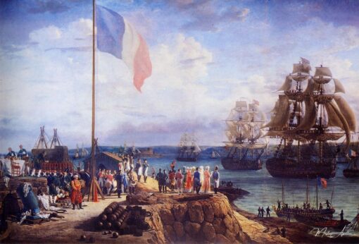 Napoleão e Maria Luísa assistindo à parada da esquadrilha em Cherbourg, em 1811 – Louis Philippe Crepin Louis-Philippe Crépin Master Apollon