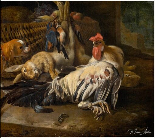 Natureza morta com galo – Melchior d’Hondecoeter Melchior d'Hondecoeter Master Apollon