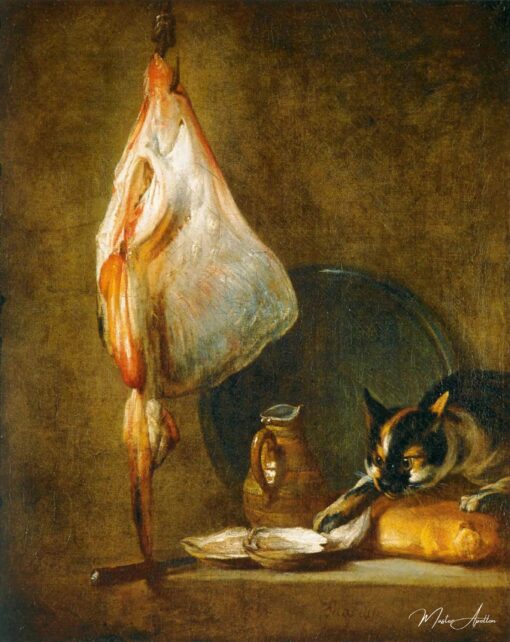 Natureza morta com um gato e uma raia – Jean Siméon Chardin Jean Siméon Chardin Master Apollon