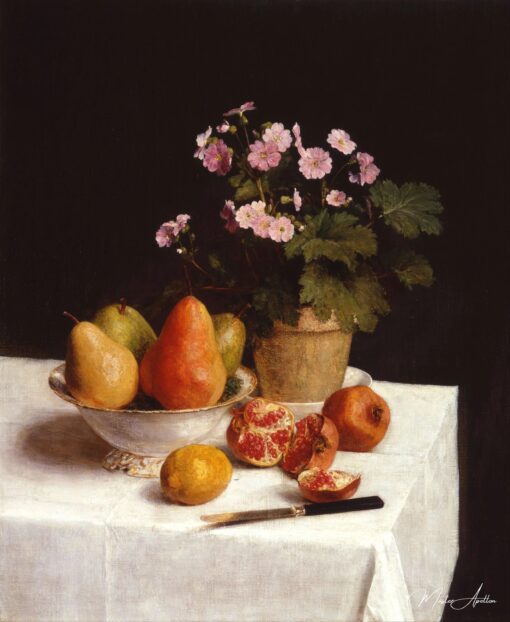 Natureza morta (primaveras, peras e romãs) – Henri Fantin-Latour Henri Fantin-Latour Master Apollon