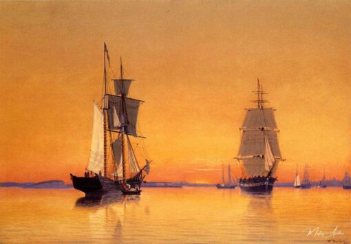 Navios no porto de Boston ao crepúsculo, 1859 – William Bradford William Bradford Master Apollon