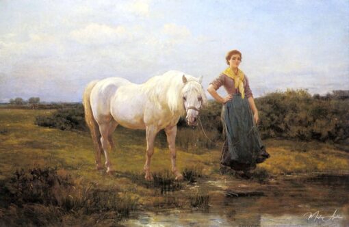 Noon levando um cavalo à água, 1877 – Heywood Hardy Heywood Hardy Master Apollon
