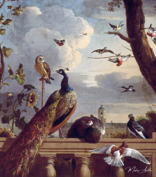 Pássaros perto de uma balaustrada – Melchior d’Hondecoeter Melchior d'Hondecoeter Master Apollon