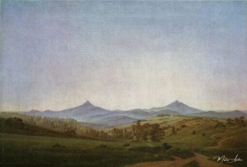 Paisagem da Boêmia com o monte Milleschauer – Caspar David Friedrich Caspar David Friedrich Master Apollon