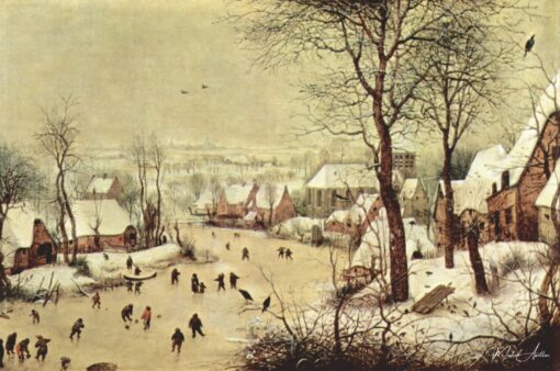 Paisagem de inverno com patinadores e armadilha para pássaros – Pieter Brueghel, o Velho Pieter Brueghel, o Velho Master Apollon 2