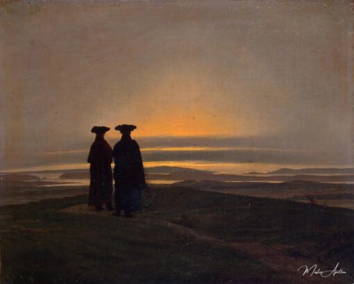 Paisagem do anoitecer com dois homens – Caspar David Friedrich Caspar David Friedrich Master Apollon