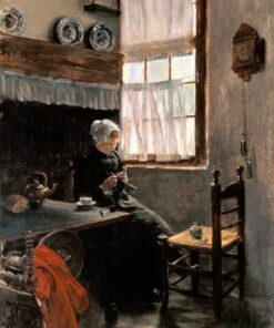 Camponesa tricotando na janela – Max Liebermann Max Liebermann Master Apollon