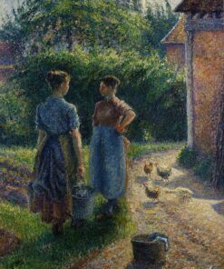 Camponesas discutindo na fazenda, Eragny – Camille Pissarro Camille Pissarro Master Apollon